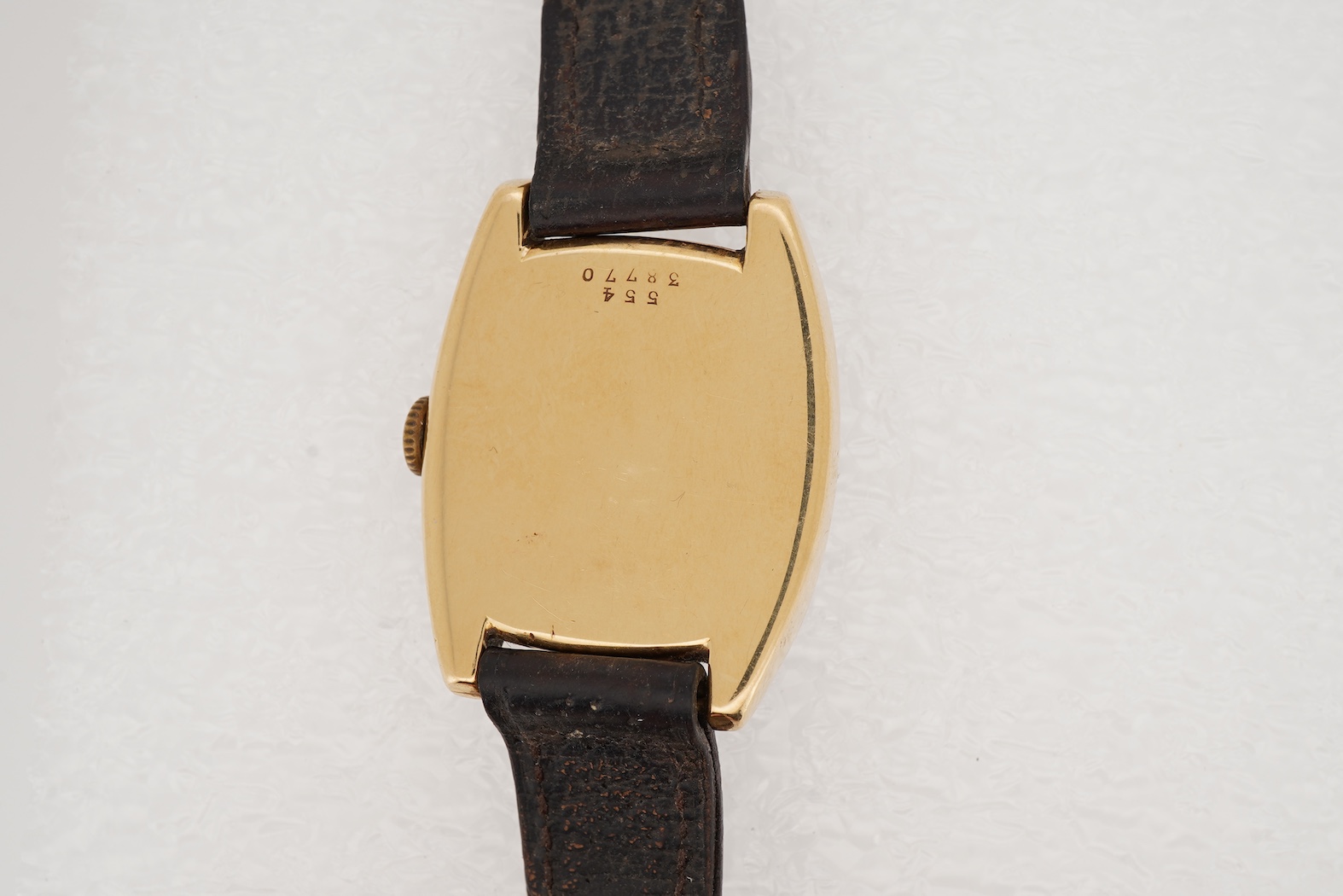 A gentleman's late 1920's 18ct gold Rolex manual wind wrist watch